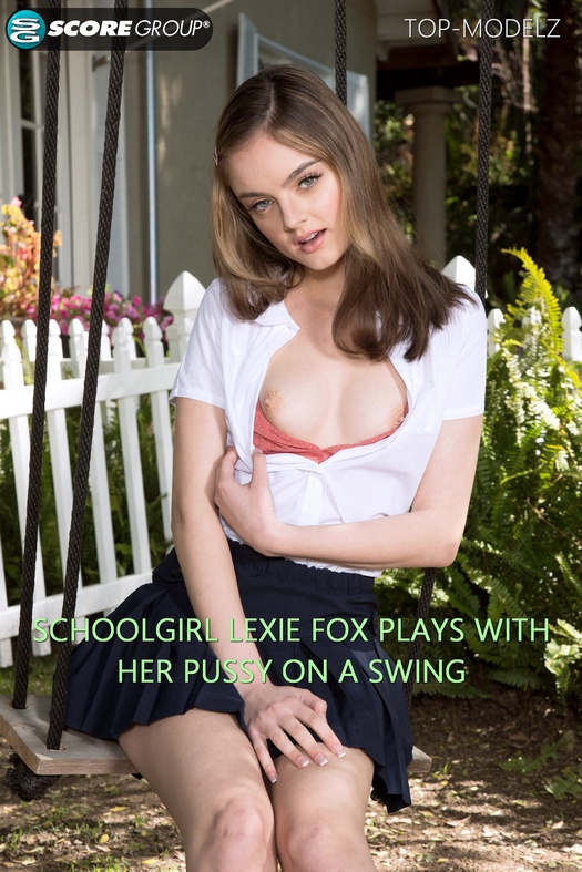 Schoolgirl Lexie Fox Plays With Her Pussy On A Swing